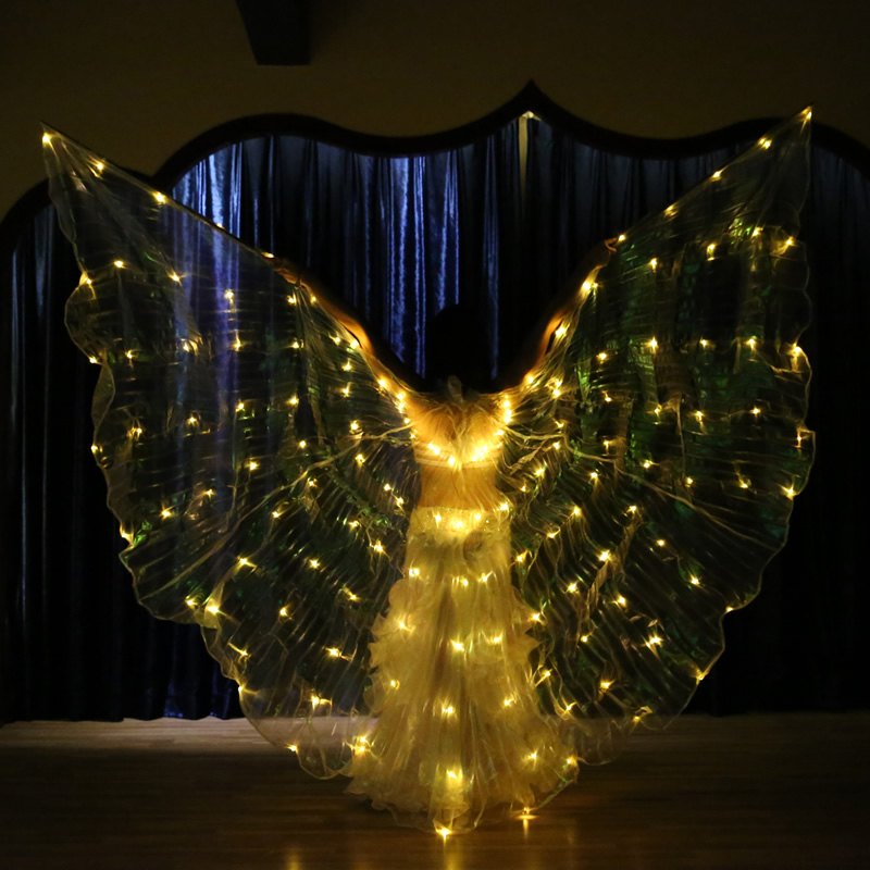 isis wings color change lights 420 Leds Light Up Leds Dance Capes With Telescopic Stick